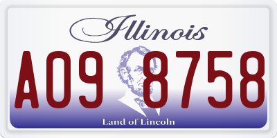 IL license plate A098758