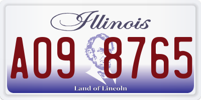 IL license plate A098765
