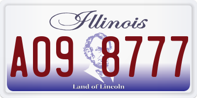 IL license plate A098777