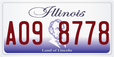 IL license plate A098778