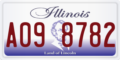 IL license plate A098782
