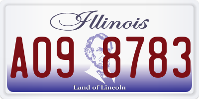 IL license plate A098783