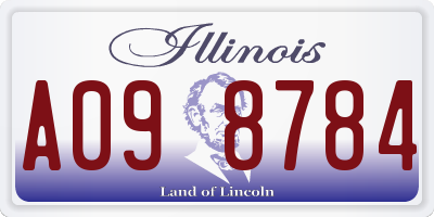 IL license plate A098784