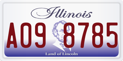 IL license plate A098785
