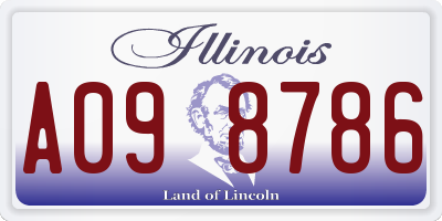 IL license plate A098786