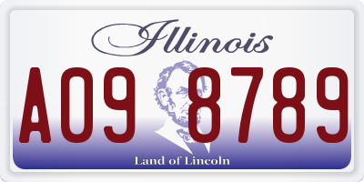 IL license plate A098789