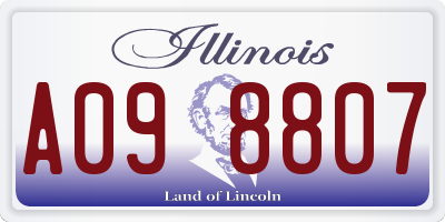 IL license plate A098807
