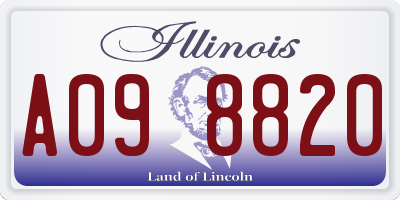 IL license plate A098820
