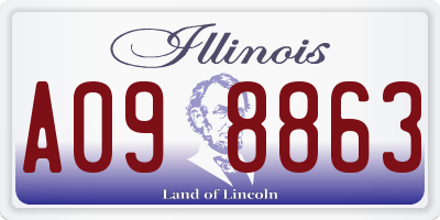 IL license plate A098863