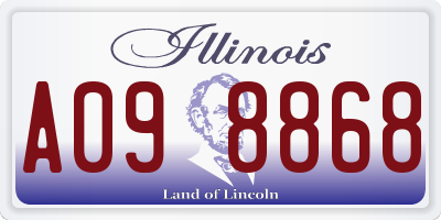 IL license plate A098868