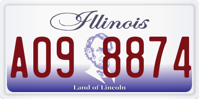 IL license plate A098874