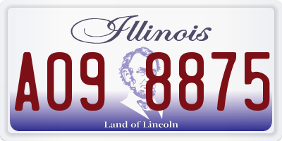 IL license plate A098875