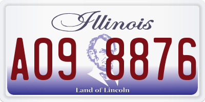 IL license plate A098876