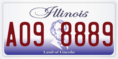 IL license plate A098889
