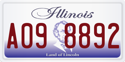 IL license plate A098892