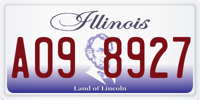 IL license plate A098927
