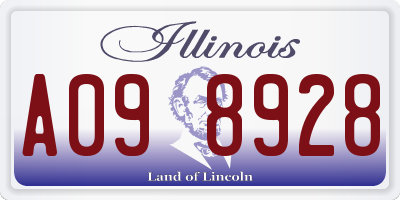 IL license plate A098928