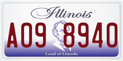 IL license plate A098940