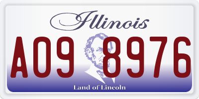 IL license plate A098976