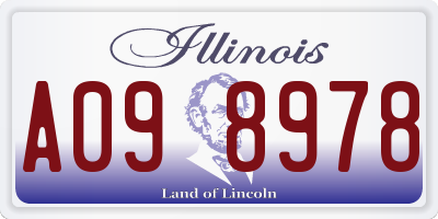 IL license plate A098978