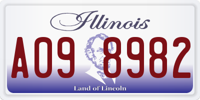 IL license plate A098982