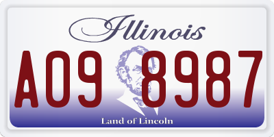 IL license plate A098987