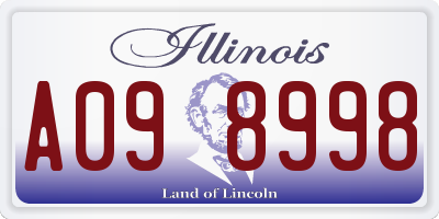 IL license plate A098998