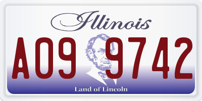 IL license plate A099742