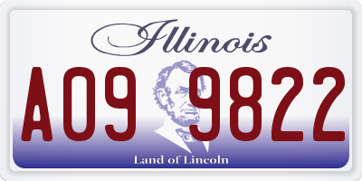 IL license plate A099822