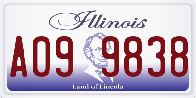 IL license plate A099838