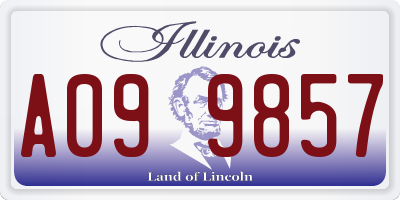 IL license plate A099857