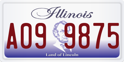 IL license plate A099875