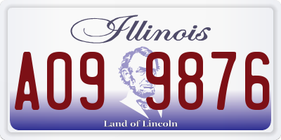 IL license plate A099876