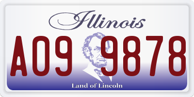 IL license plate A099878