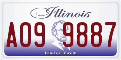 IL license plate A099887