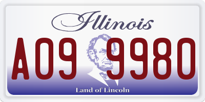 IL license plate A099980