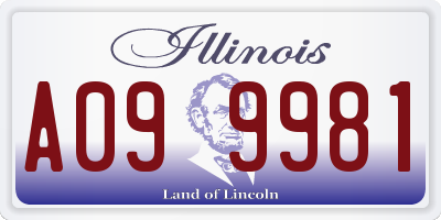 IL license plate A099981