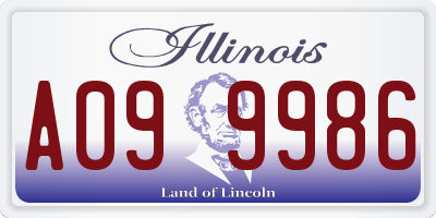 IL license plate A099986