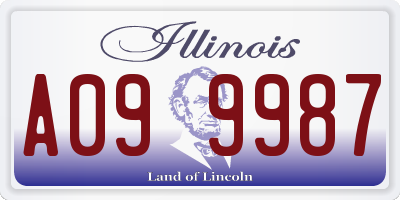 IL license plate A099987