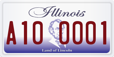 IL license plate A100001