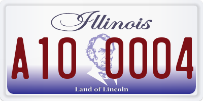 IL license plate A100004