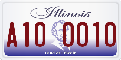 IL license plate A100010