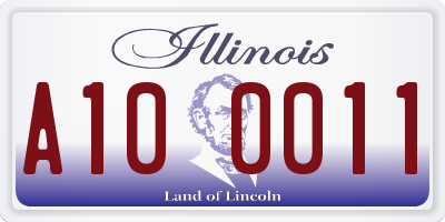 IL license plate A100011