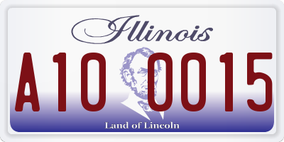 IL license plate A100015