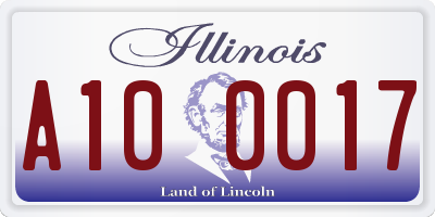 IL license plate A100017