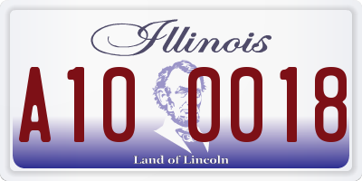 IL license plate A100018