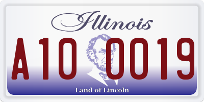IL license plate A100019