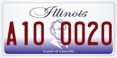 IL license plate A100020
