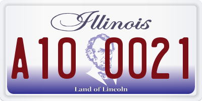 IL license plate A100021