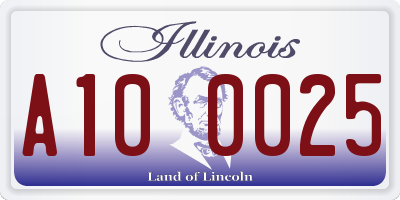 IL license plate A100025